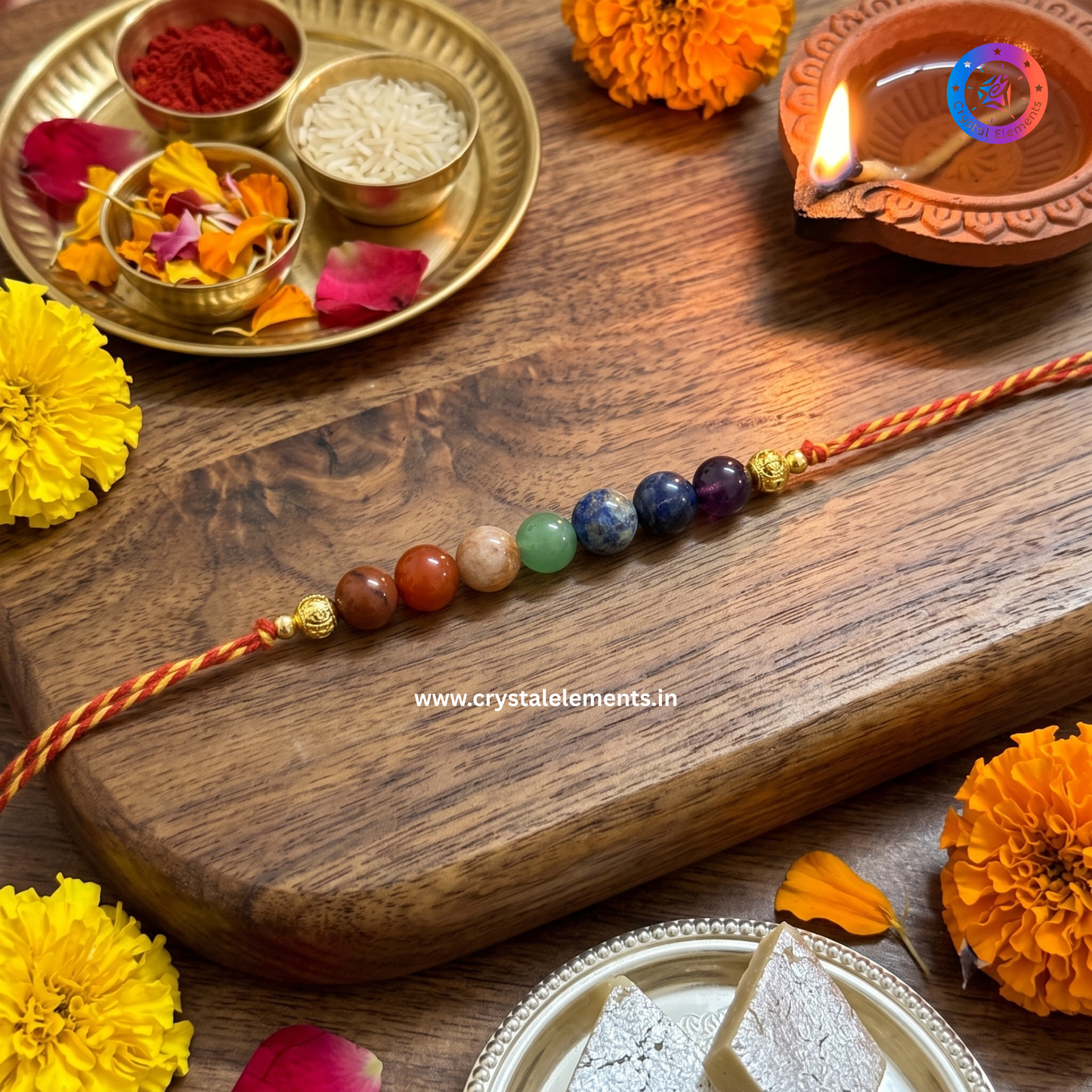 7 Chakra Om Rakhi - Balance & Blessings Crystal Rakhi