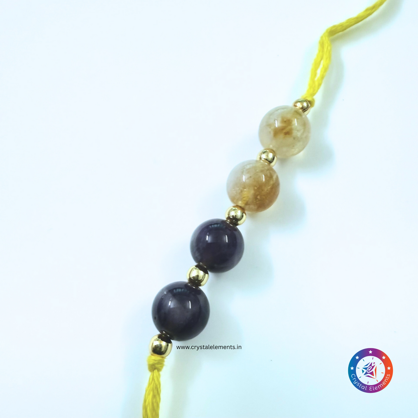 Joyful Clarity & Spiritual Balance Citrine + Amethyst Rakhi