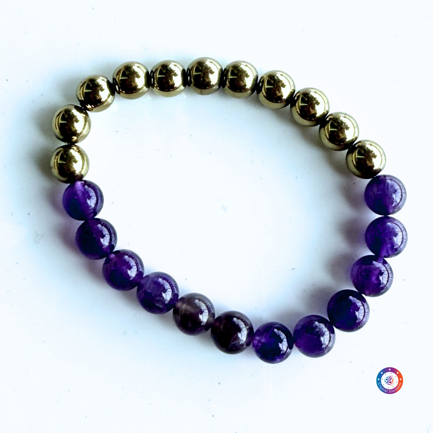 Abundance & Intuition Amethyst and Pyrite Bracelet