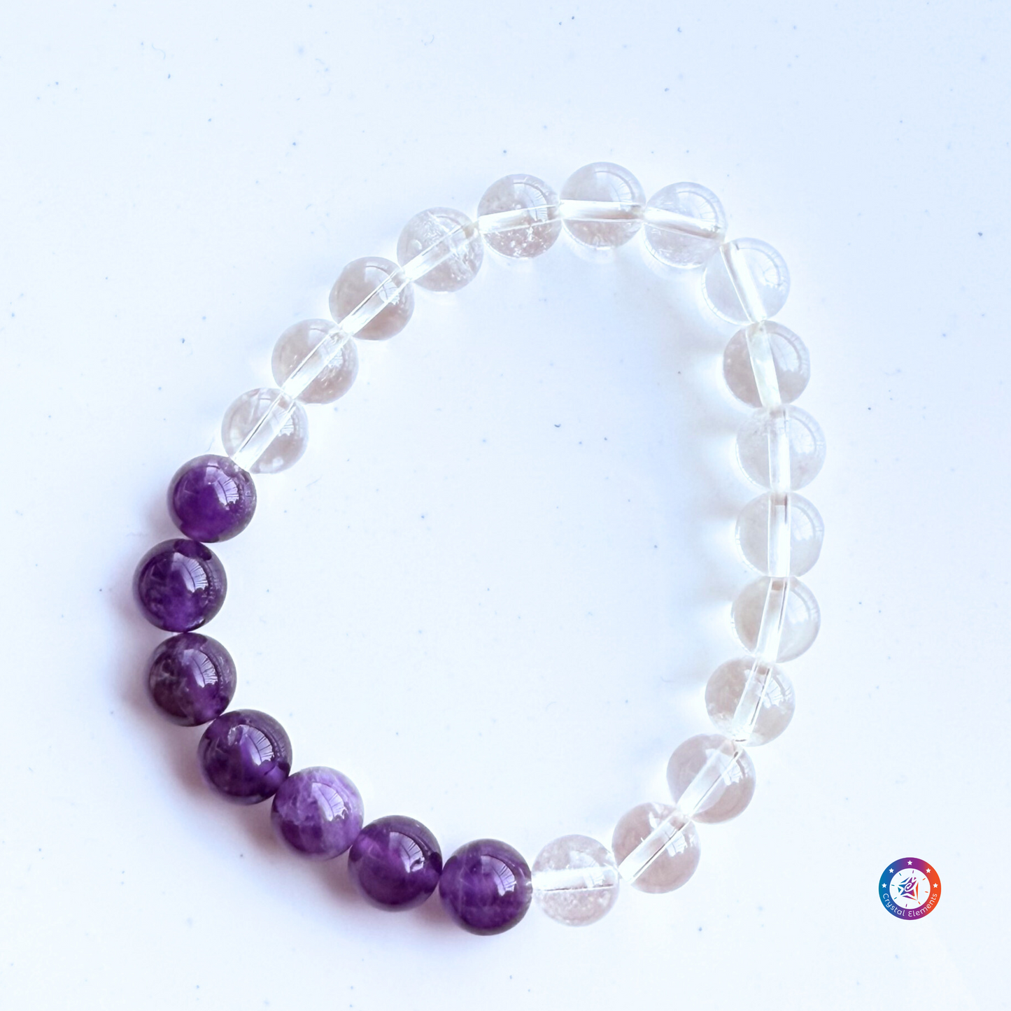 Clarity & Intuition Clear Quartz and Amethyst Bracelet