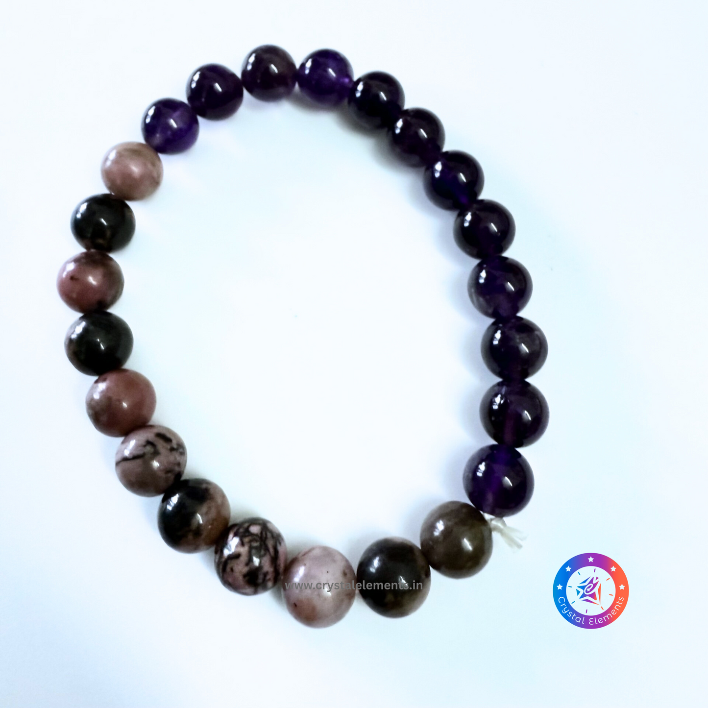 Amethyst & Rhodonite Bracelet - Calm Heart & Inner Healing