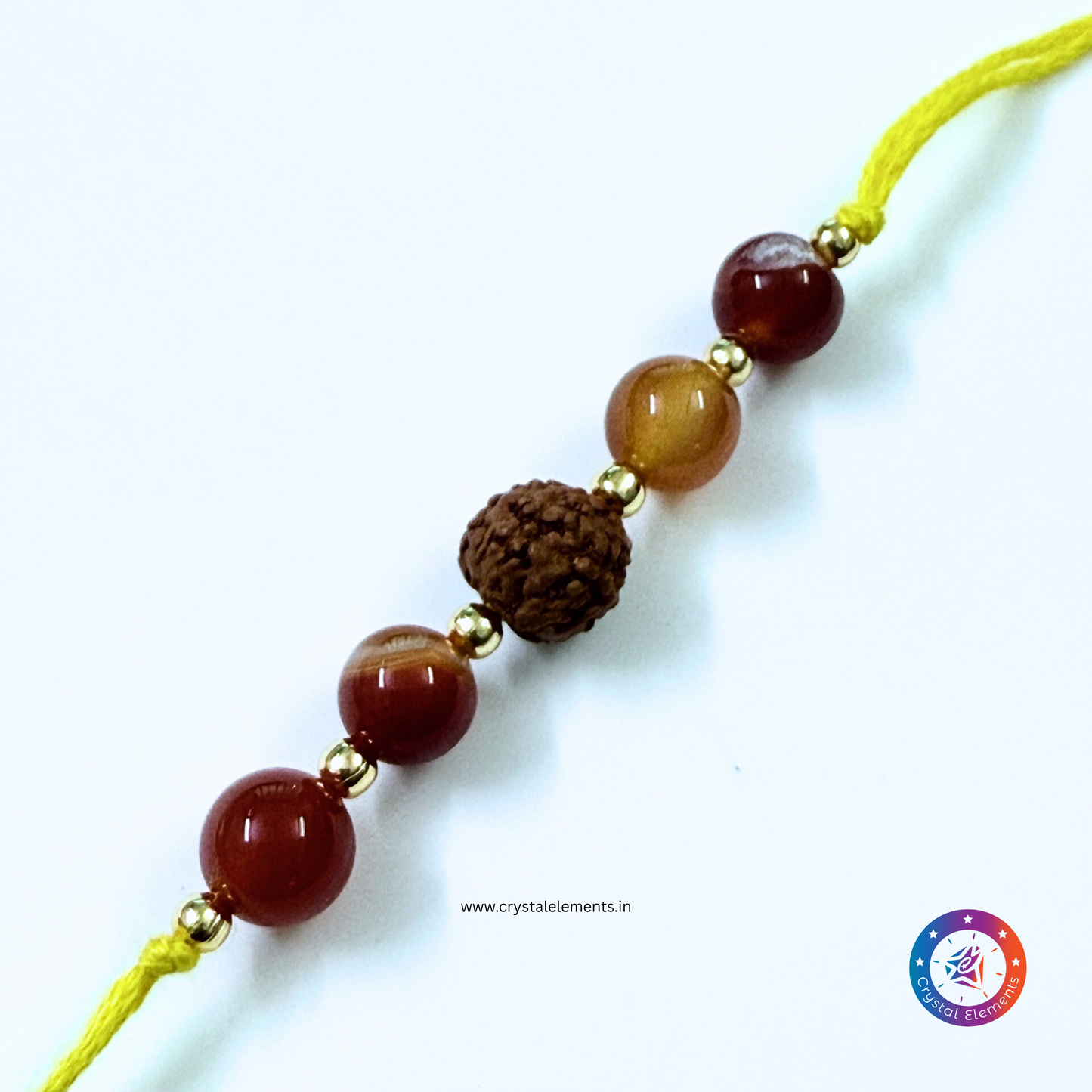 Courage & Sacred Energy Carnelian & Rudraksha Rakhi