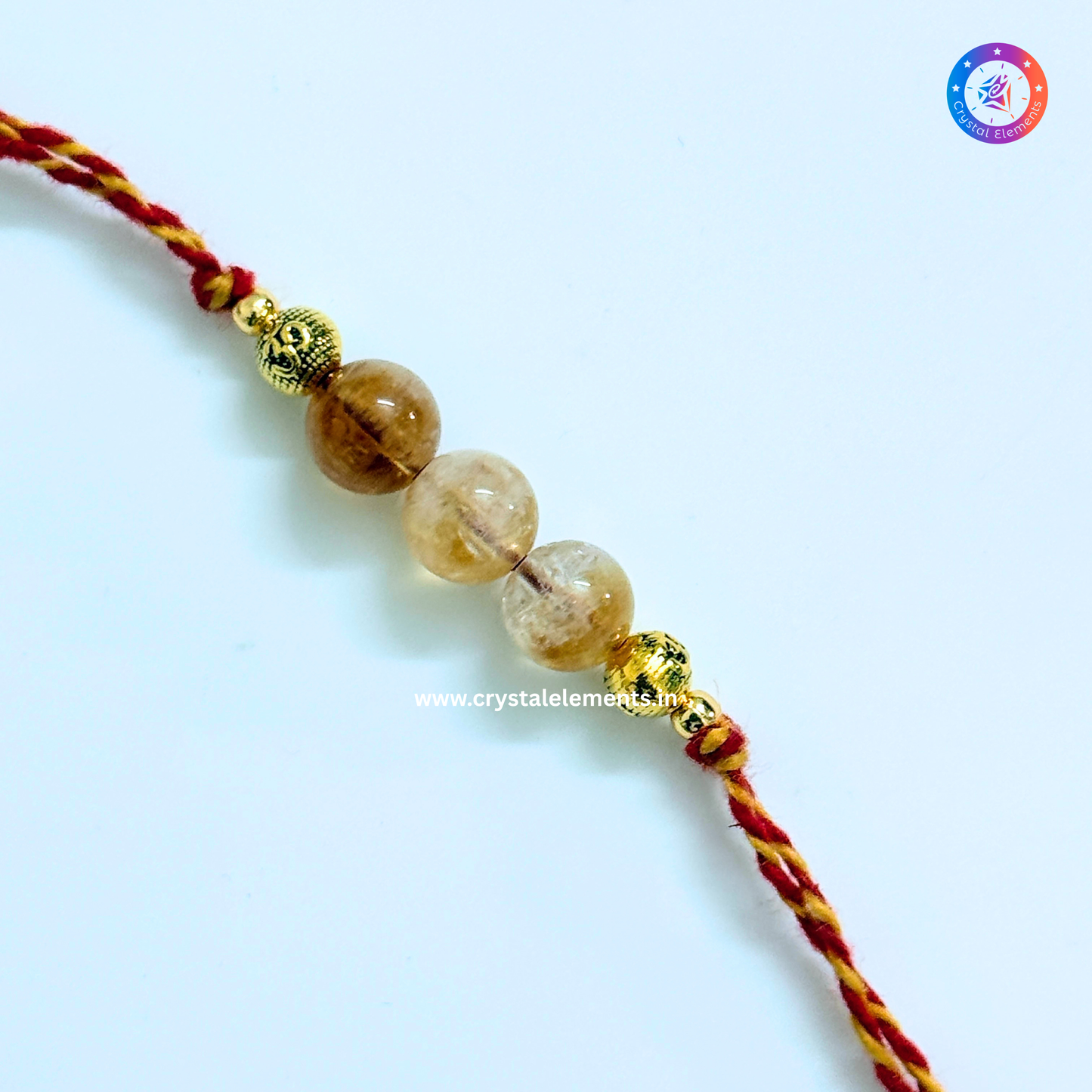 Citrine Om Rakhi - Abundance & Blessings Crystal Rakhi