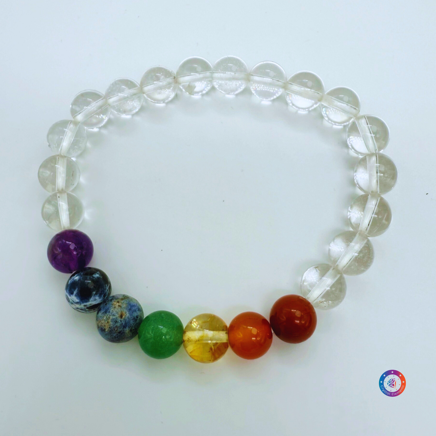 Amplify & Align Clear Quartz and 7 Chakra Bracelet