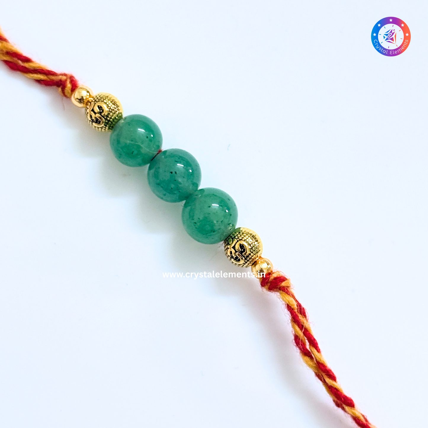 Green Aventurine Om Rakhi - Luck & Blessings Crystal Rakhi
