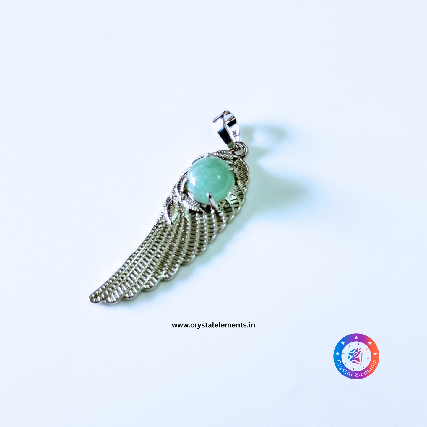 Green Aventurine Angel Wing Pendant - Heart-Healing & Hope
