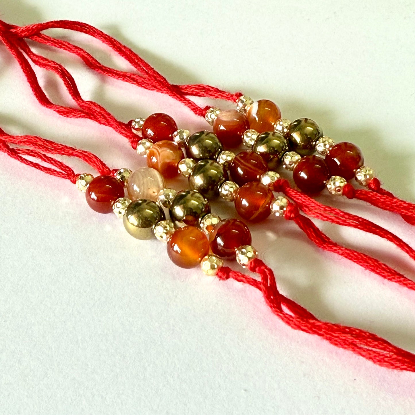 Courage & Prosperity Radiance Carnelian and Pyrite Rakhi