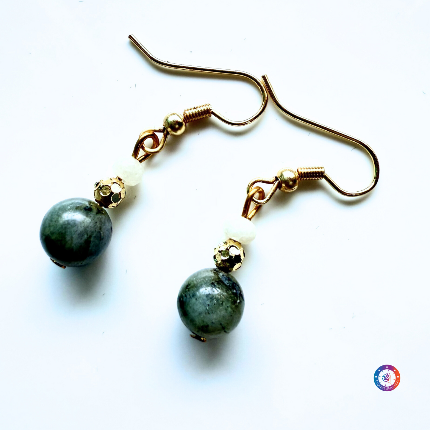 Intuition & Strength Labradorite and White Onyx Earrings