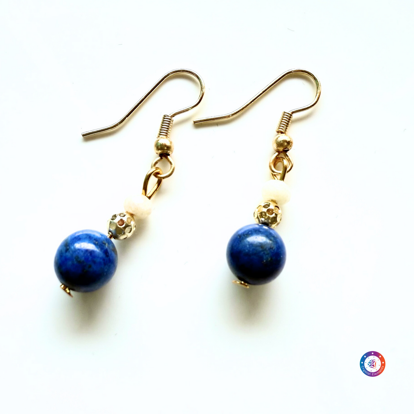 Wisdom & Strength Lapis Lazuli and White Onyx Earrings
