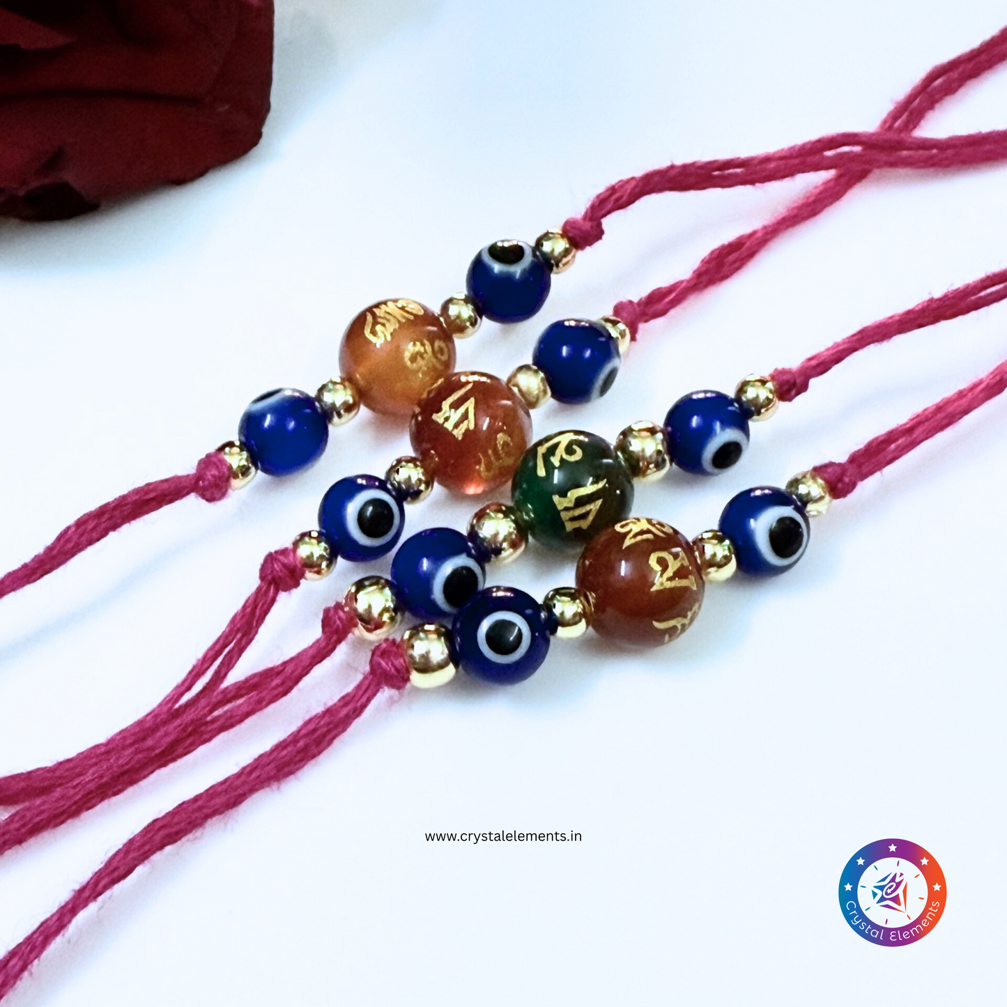 Sacred Mantra & Divine Protection Onyx & Evil Eye Rakhi
