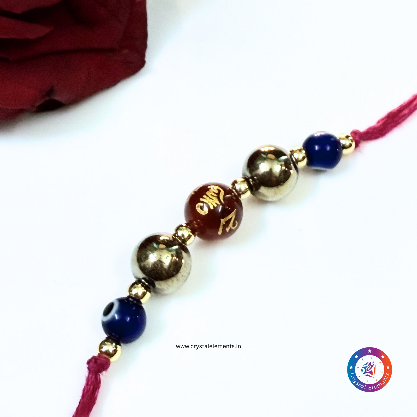 Sacred Protection & Prosperity Pyrite, Om Mani Padme Hum Onyx & Evil Eye Rakhi