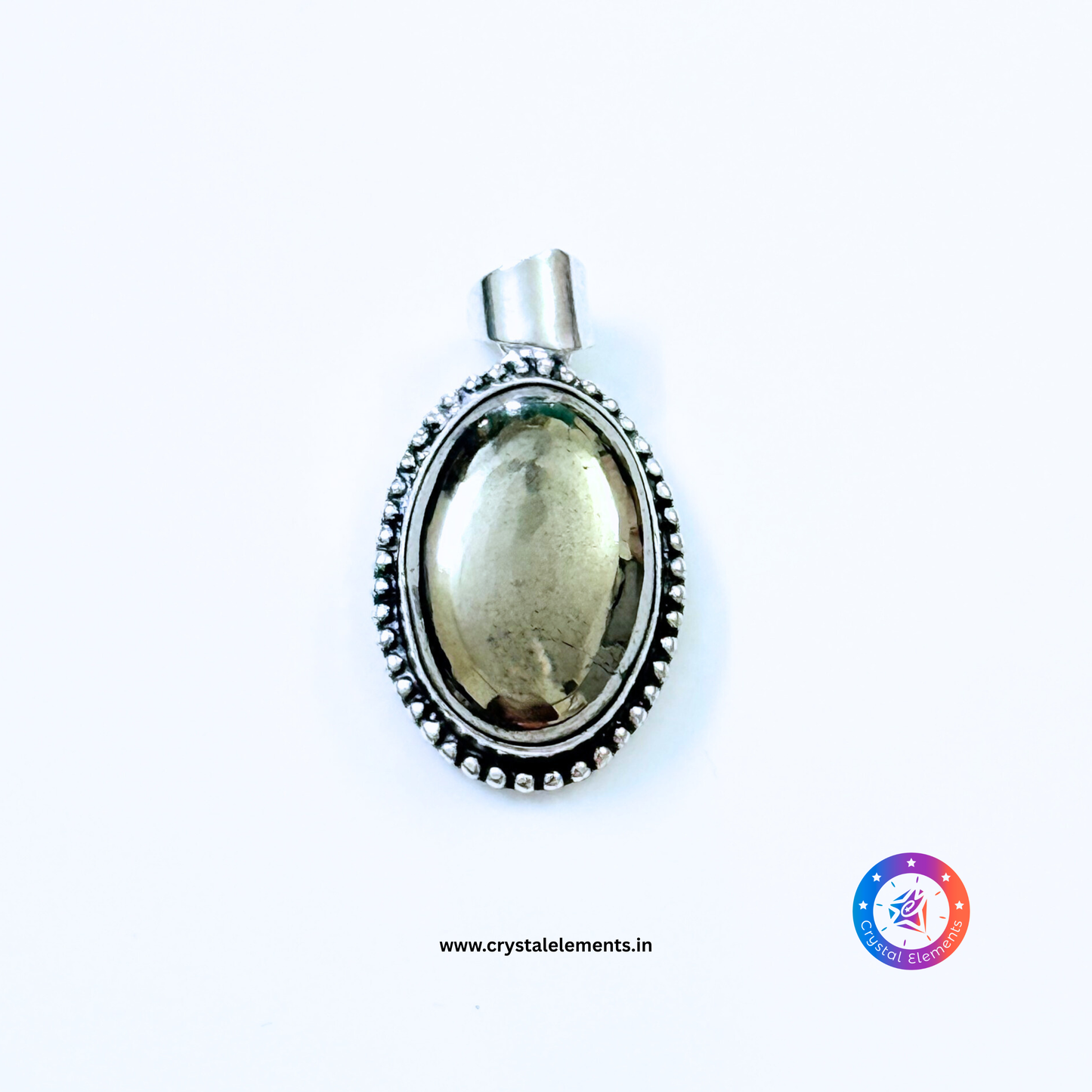 Prosperity & Protection Pyrite Pendant - Polished Pendant - Oval shape