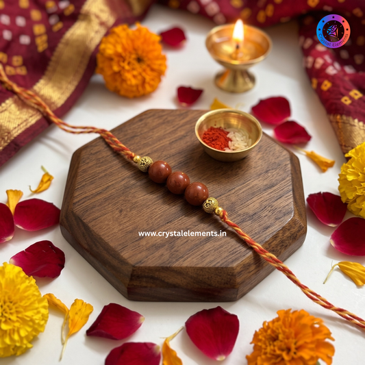 Red Jasper Om Rakhi - Strength & Stability Crystal Rakhi