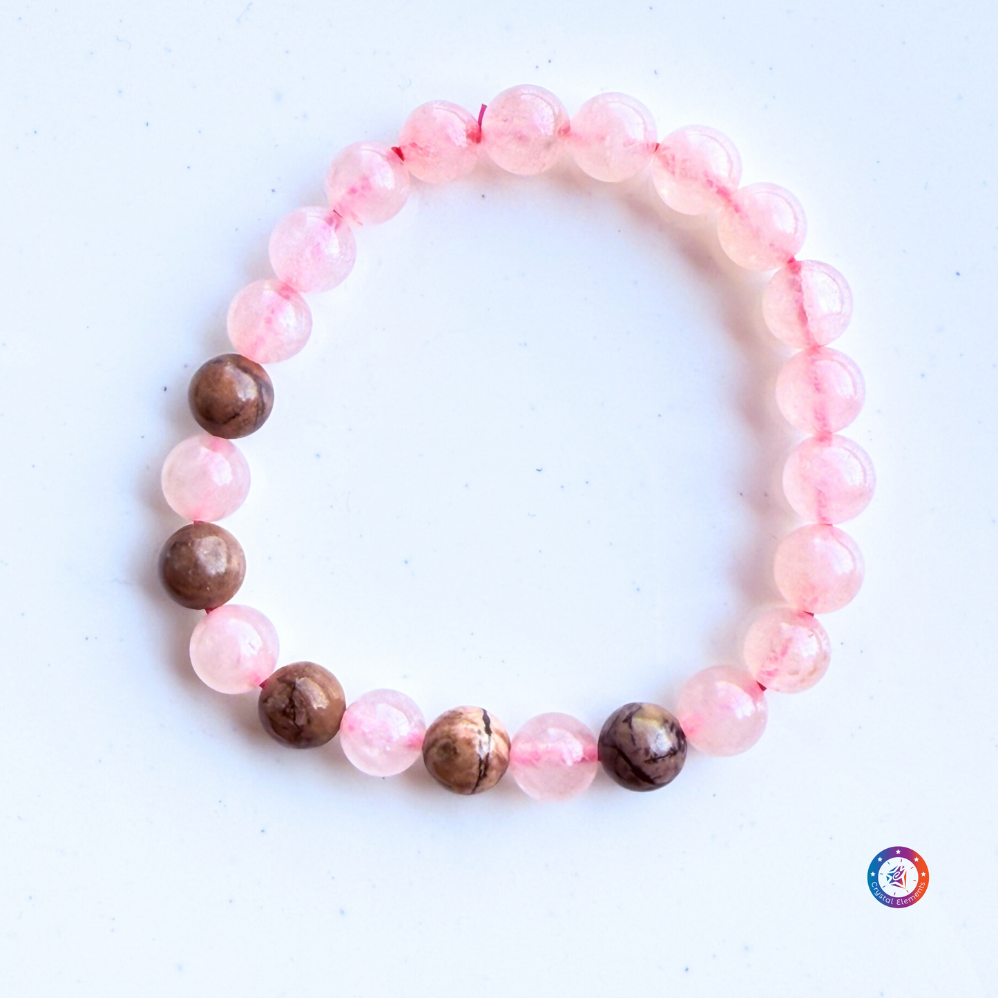 Heart Healing & Self-Love Rose Quartz and Rhodonite Bracelet
