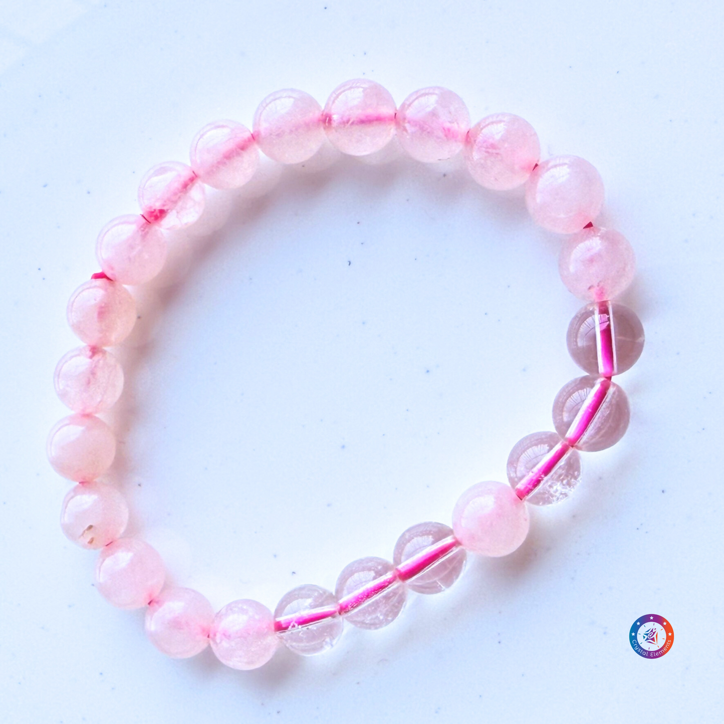 Love & Clarity Rose Quartz and Clear Quartz Bracelet