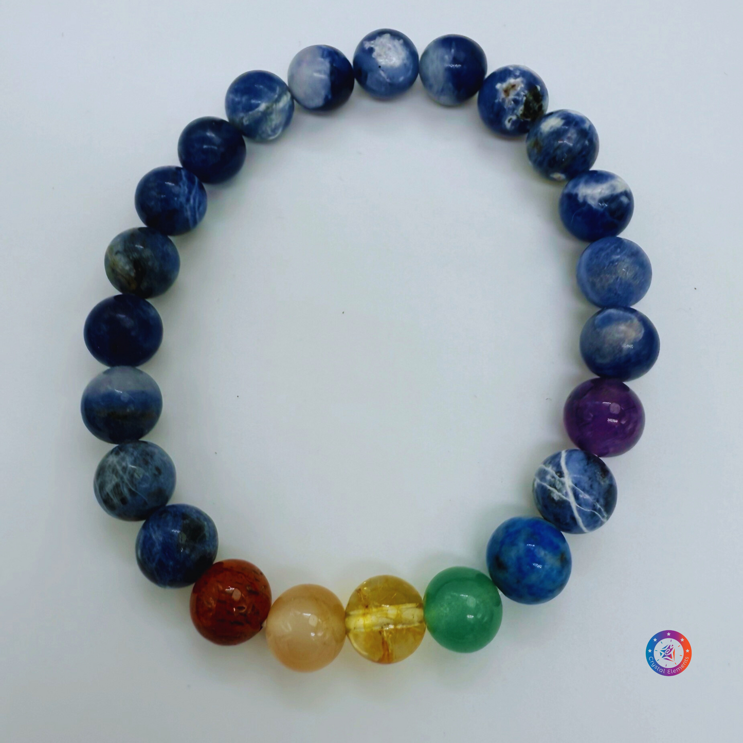 Sodalite and 7 Chakra Bracelet - Wisdom & Energy Alignment