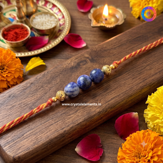 Sodalite Om Rakhi - Wisdom & Harmony Crystal Rakhi