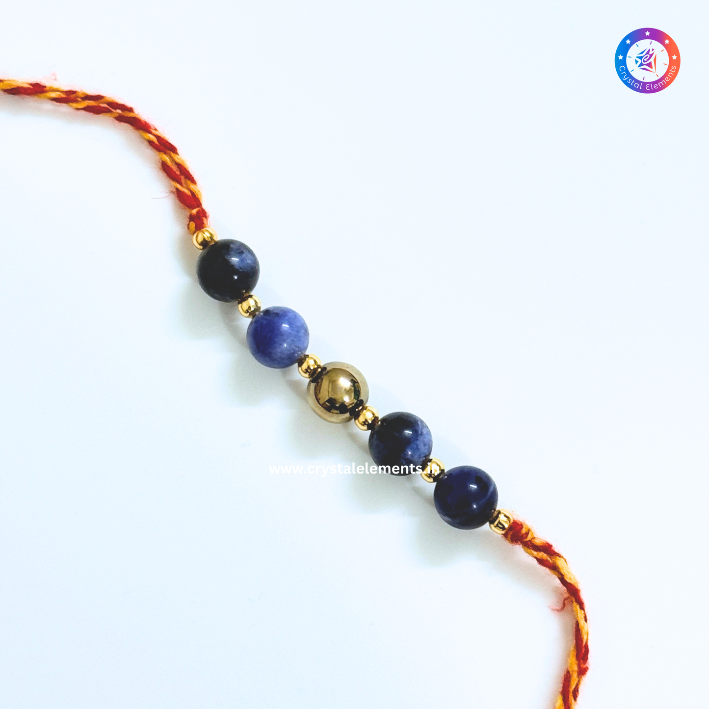 Sodalite & Pyrite Rakhi - Wisdom & Success Crystal Rakhi
