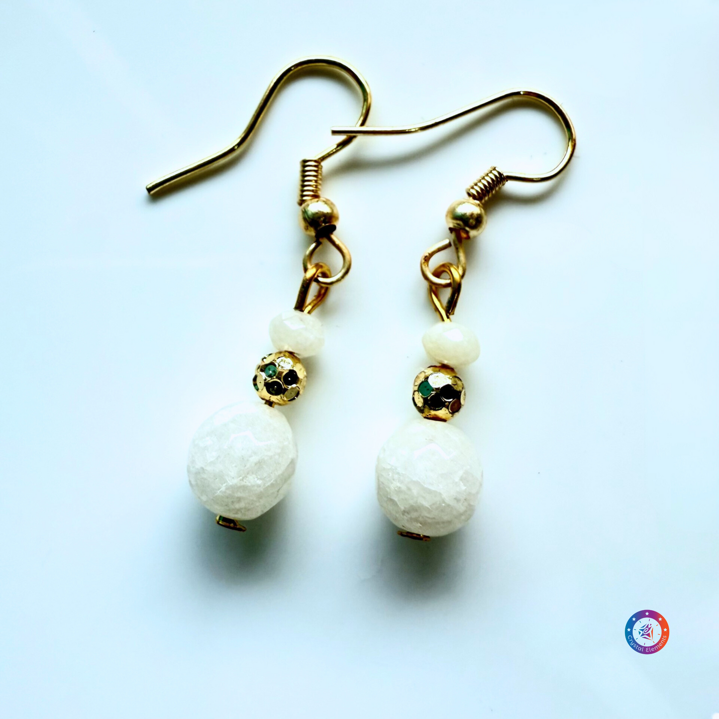 Clarity & Strength White Onyx Earrings