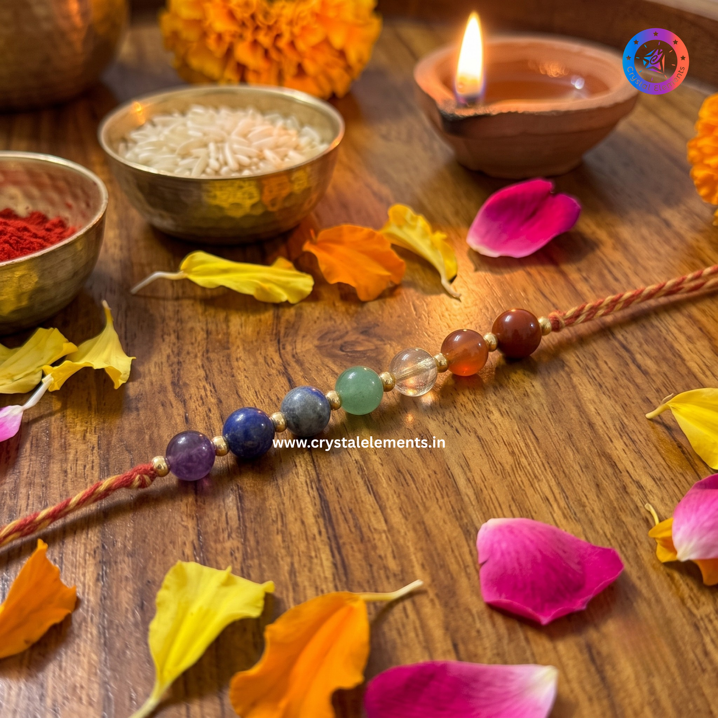 7 Chakra Crystal Rakhi - Balance & Blessings Crystal Rakhi
