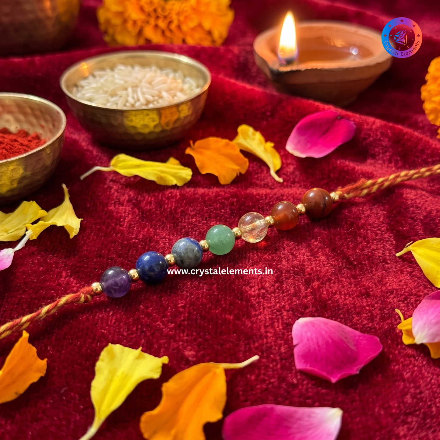 7 Chakra Crystal Rakhi - Balance & Blessings Crystal Rakhi