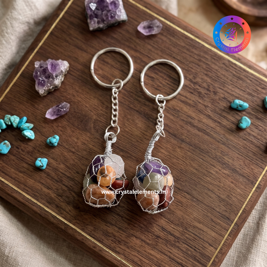 7 Chakra crystal keychain - Balance & Positive Energy Crystal Keychain