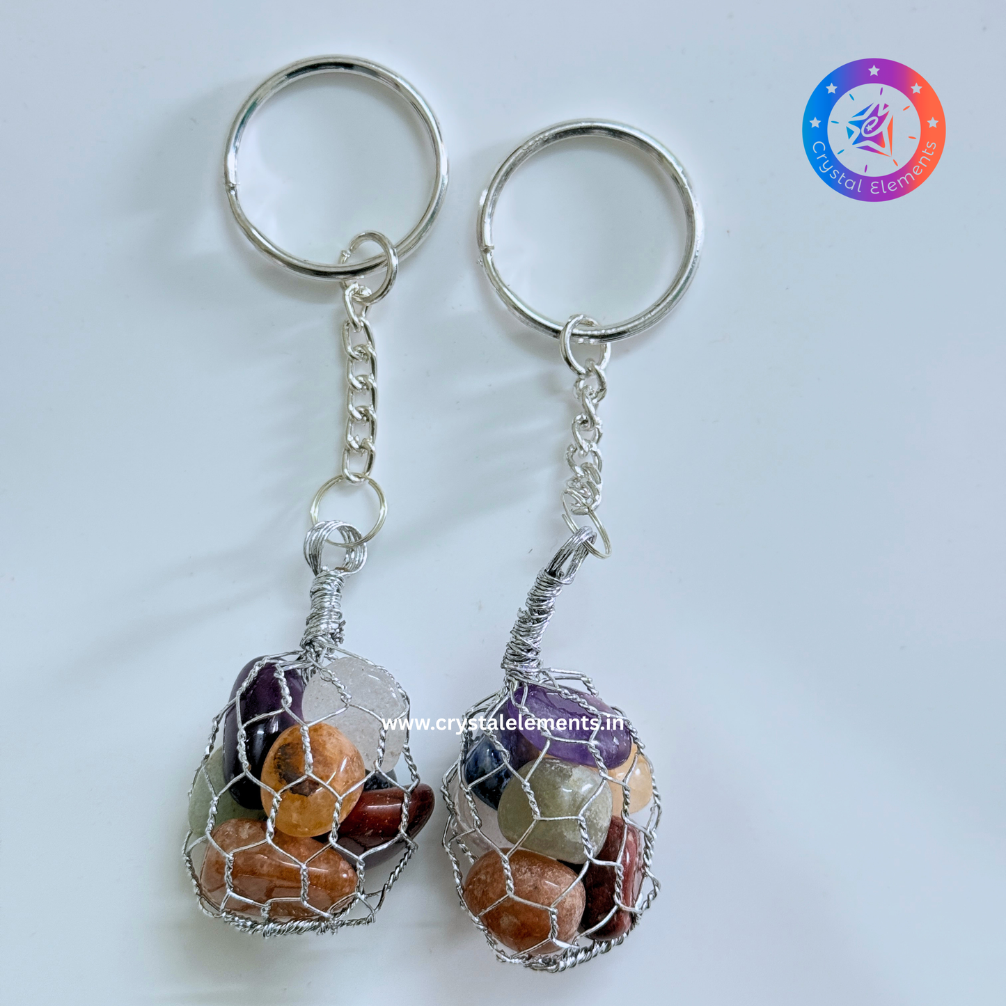 7 Chakra crystal keychain - Balance & Positive Energy Crystal Keychain