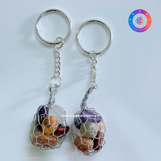 7 Chakra crystal keychain - Balance & Positive Energy Crystal Keychain