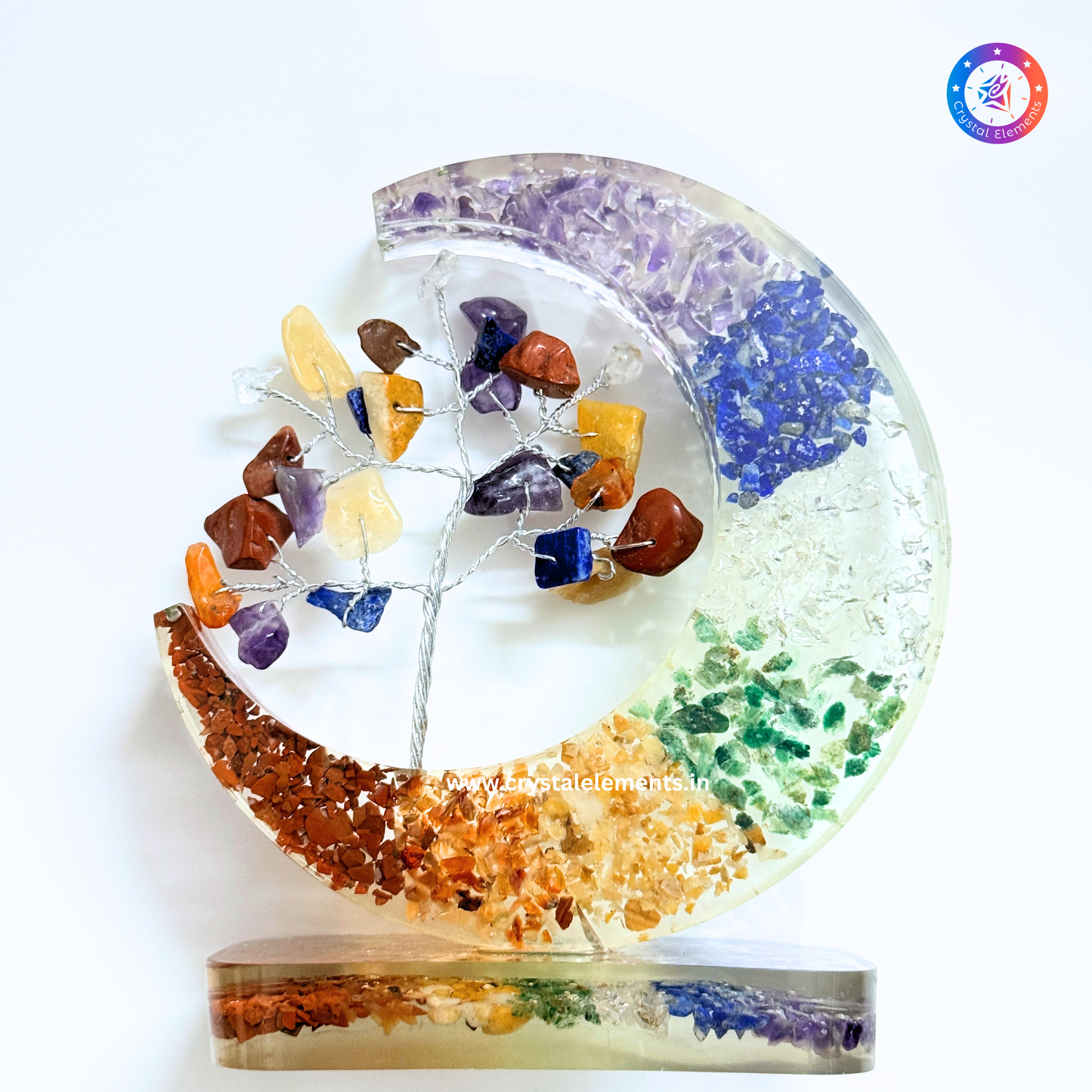 7 Chakra Moon Stand - Balance & Positive Energy Crystal Decor