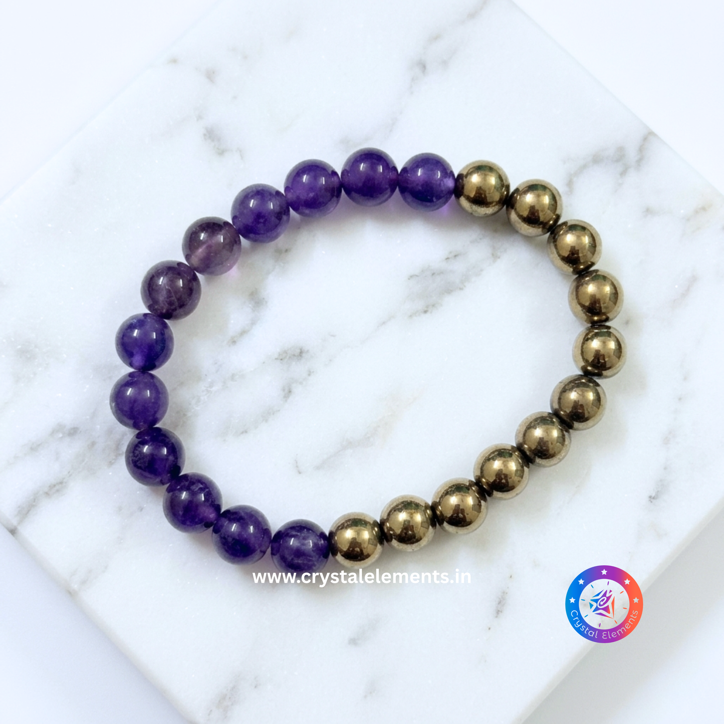 Amethyst Pyrite Bracelet - Calm & Success Energy Bracelet