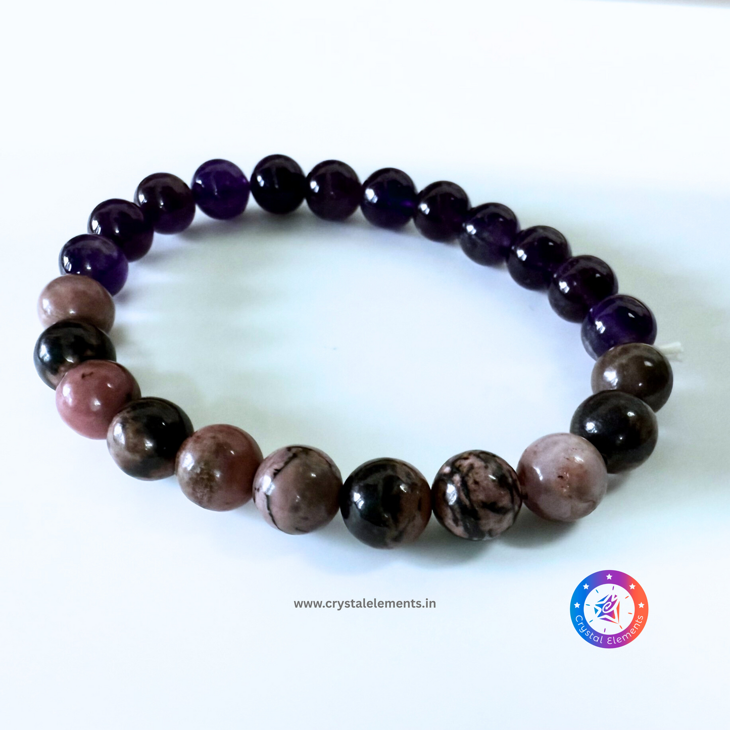 Amethyst & Rhodonite Bracelet - Calm Heart & Inner Healing