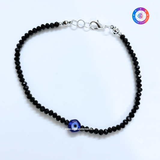 Black Onyx Evil Eye Anklet - Protection & Grounding Anklet
