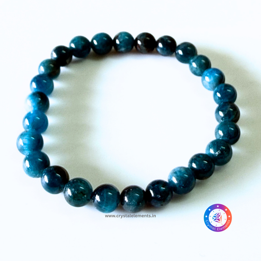 Blue Apatite Crystal Bracelet - Clarity & Motivation (AAA quality)
