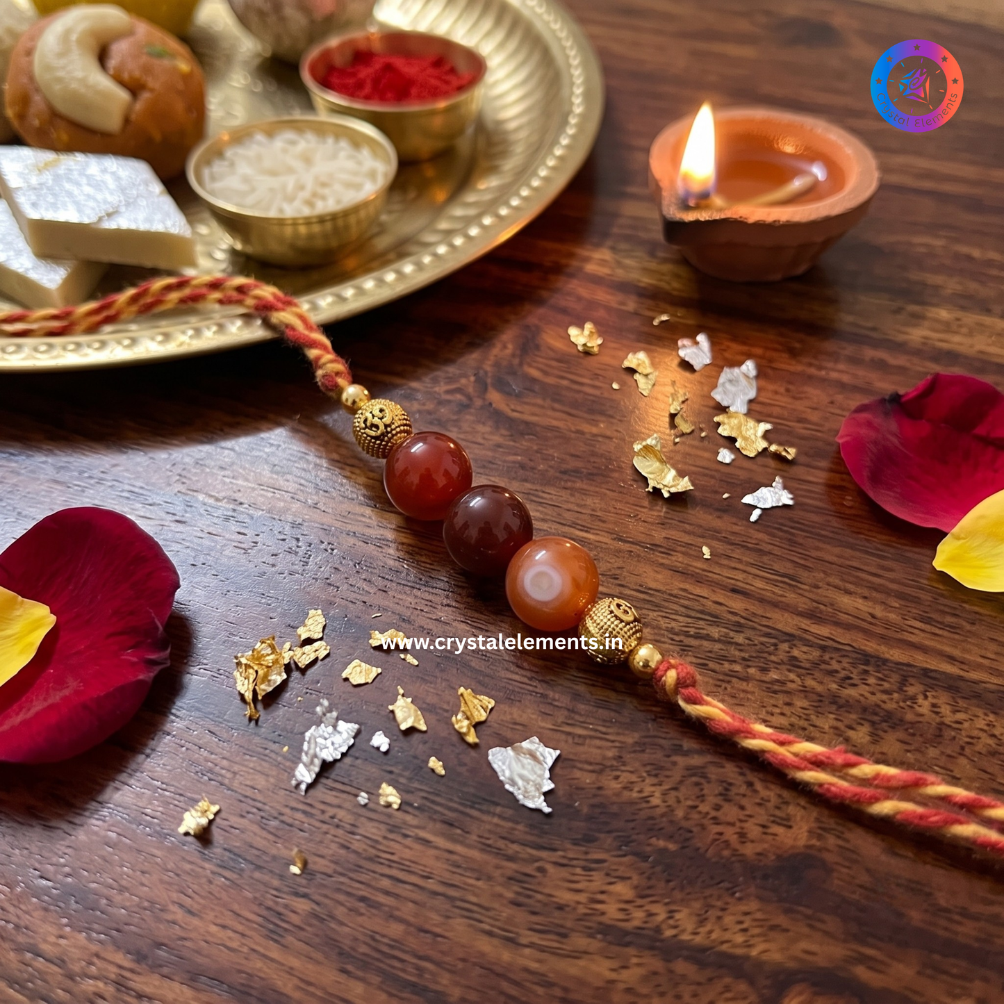 Carnelian Om Rakhi - Courage & Positivity Crystal Rakhi