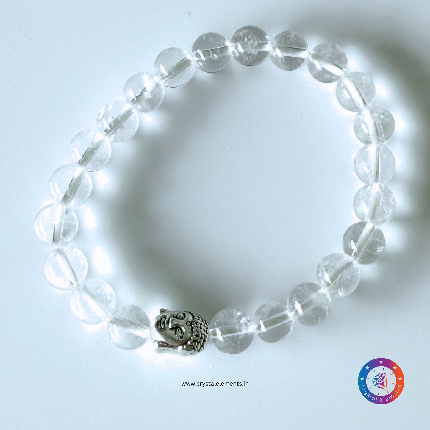 Clarity & Mindful Calm Clear Quartz with Buddha Bead Bracelet