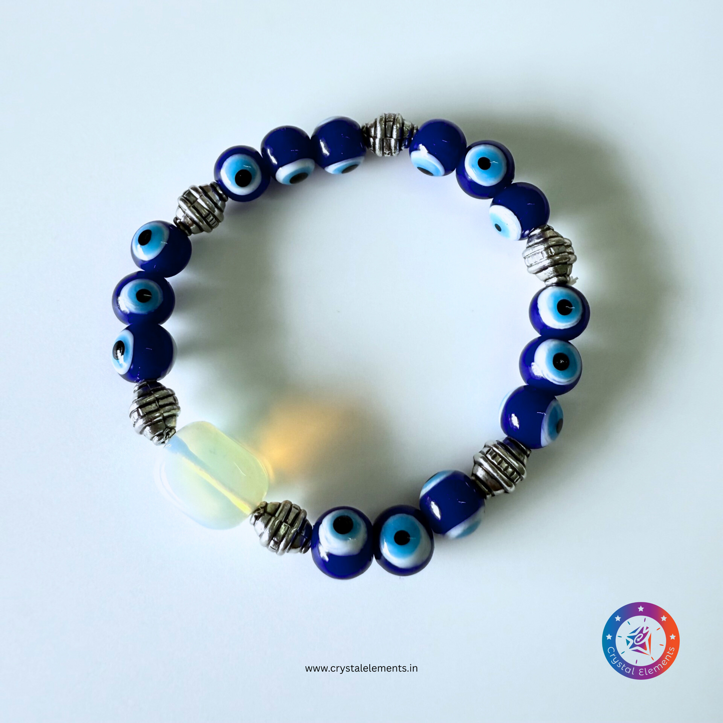 Divine Protection & Clarity Vision Blue Evil Eye with Opalite Bracelet