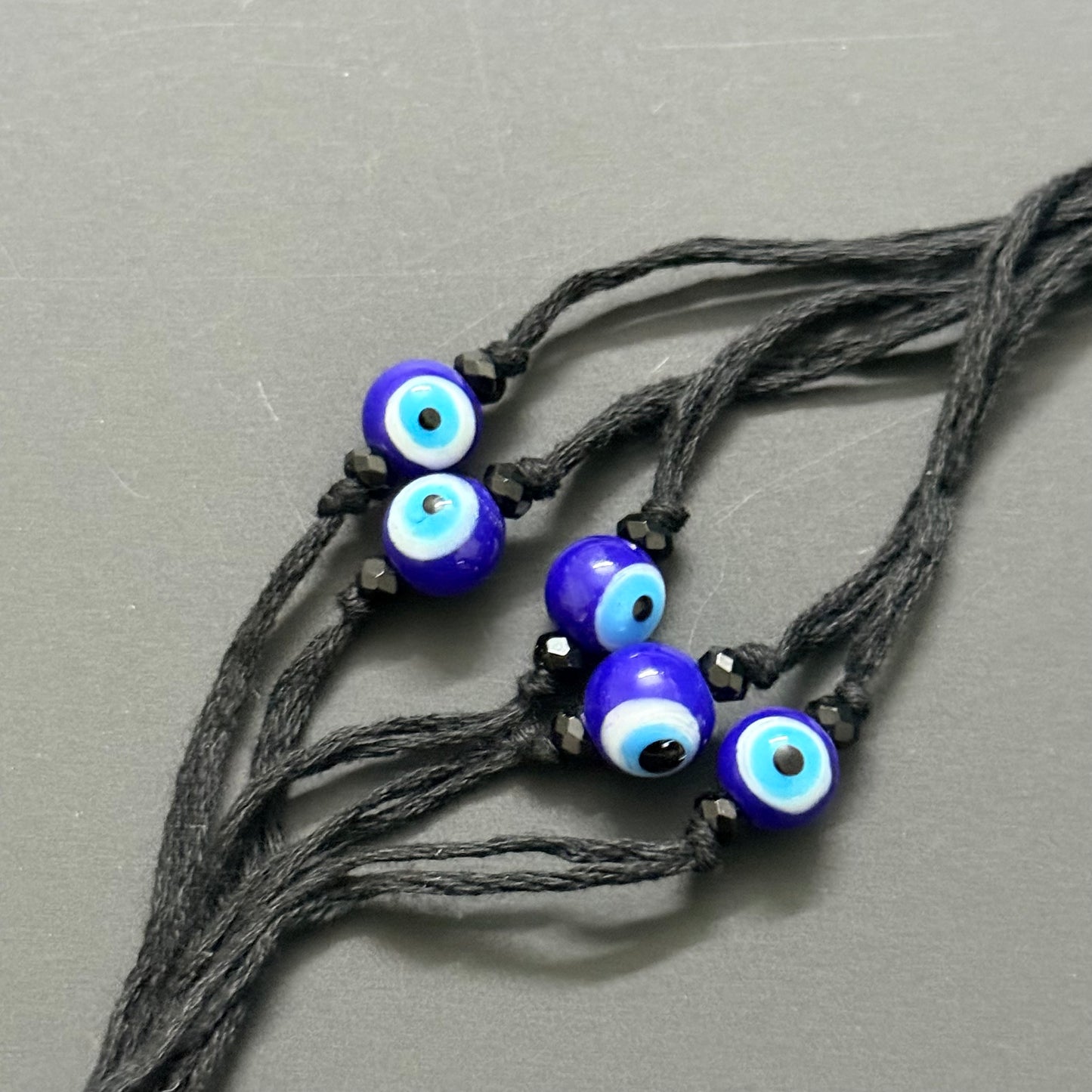 Evil Eye Onyx Thread Bracelet - Protection & Strength Energy Thread