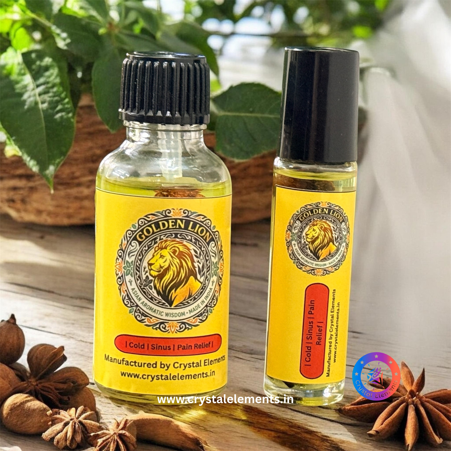 Golden Lion Relief Oil – Traditional Aromatic Blend for Sinus, Congestion & Muscle Tension (10ml/30ml)