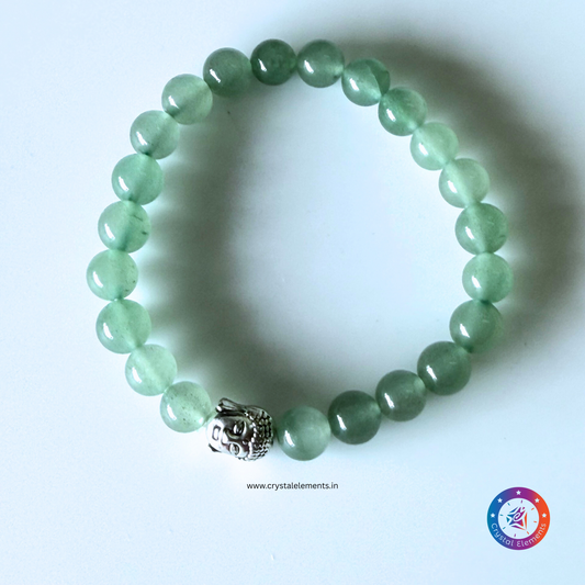 Calm Prosperity & Mindful Living Green Aventurine & Buddha Bracelet