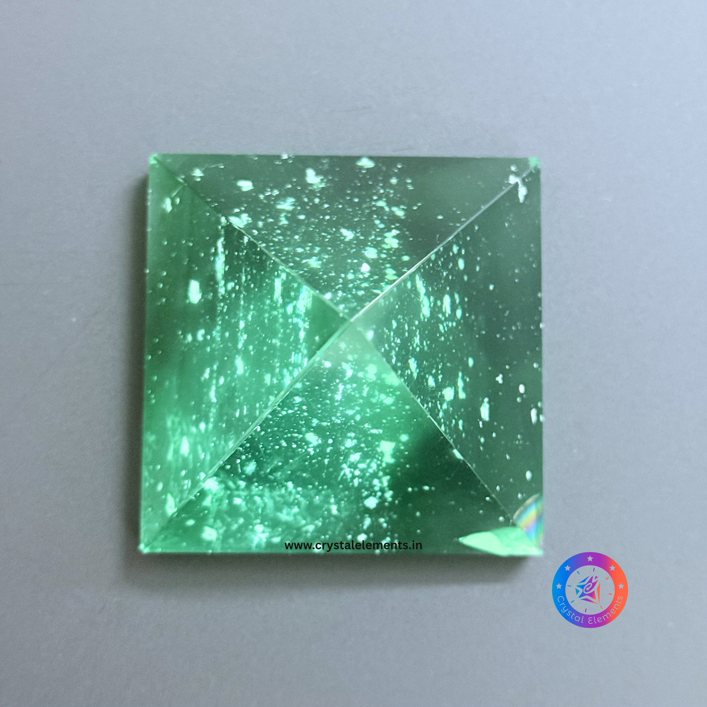 Green Obsidian Pyramid - Healing & Heart Protection Crystal - Light