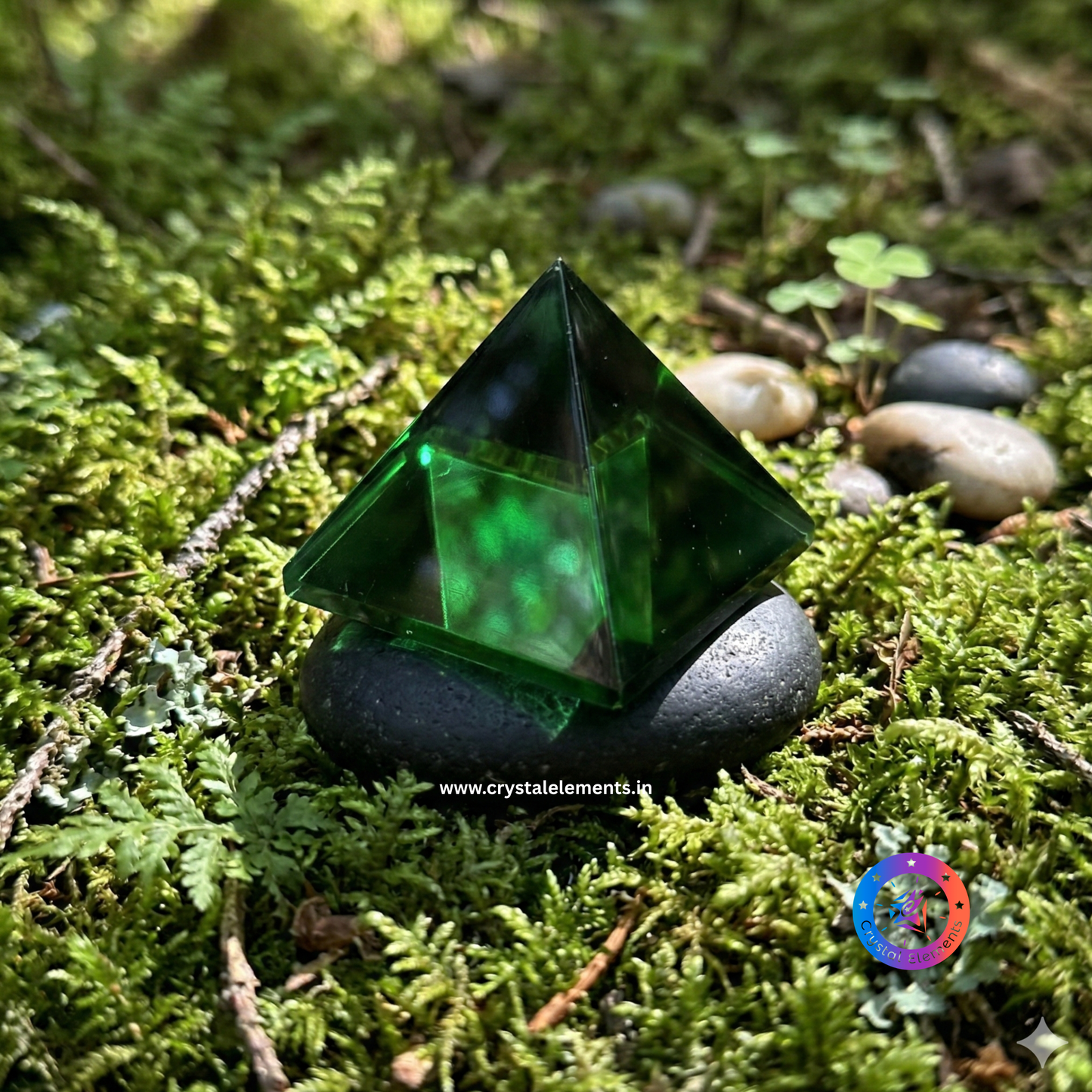 Green Obsidian Pyramid - Healing & Heart Protection Crystal