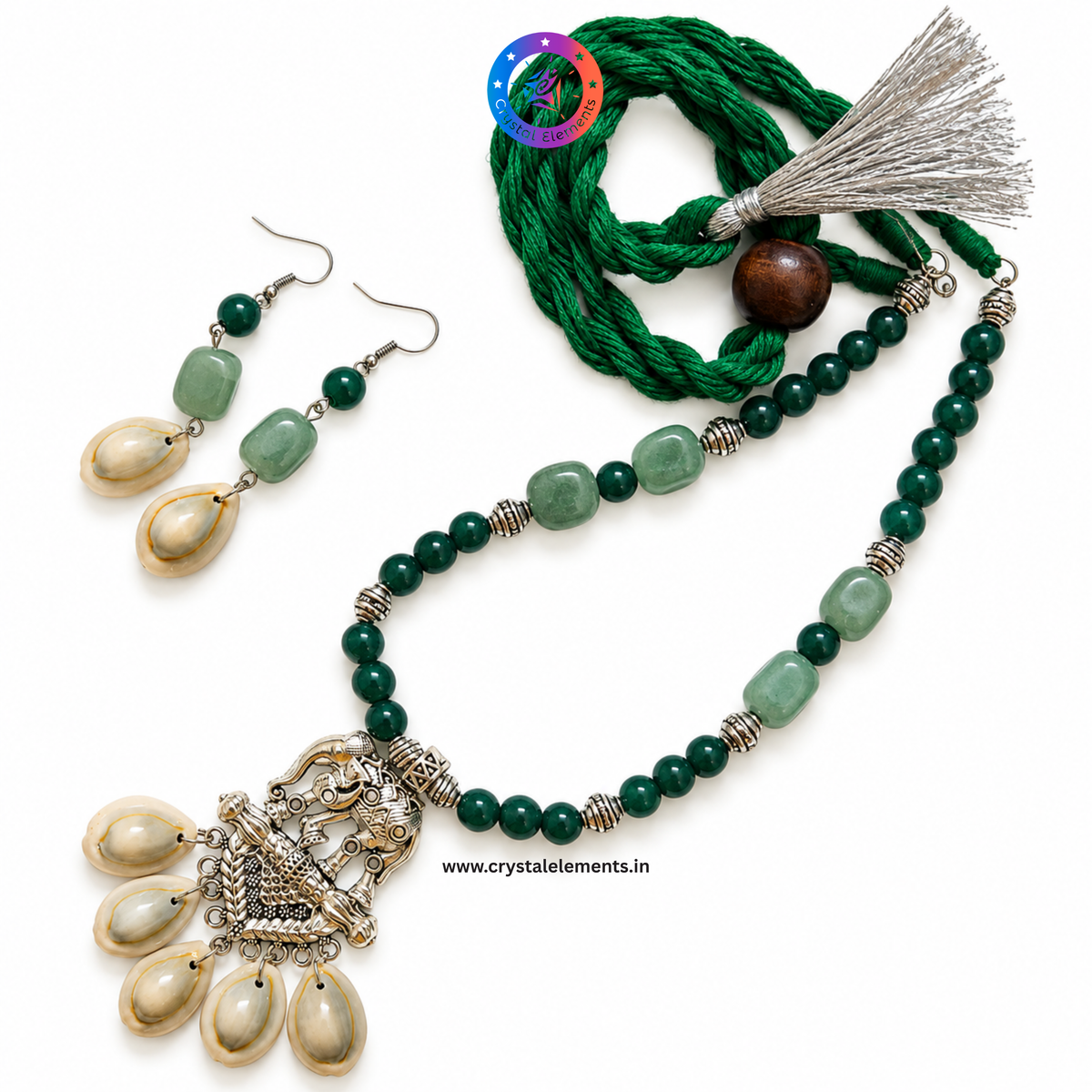 Green Onyx & Green Jade Necklace Set - Harmony & Prosperity Traditional Jewelry Set