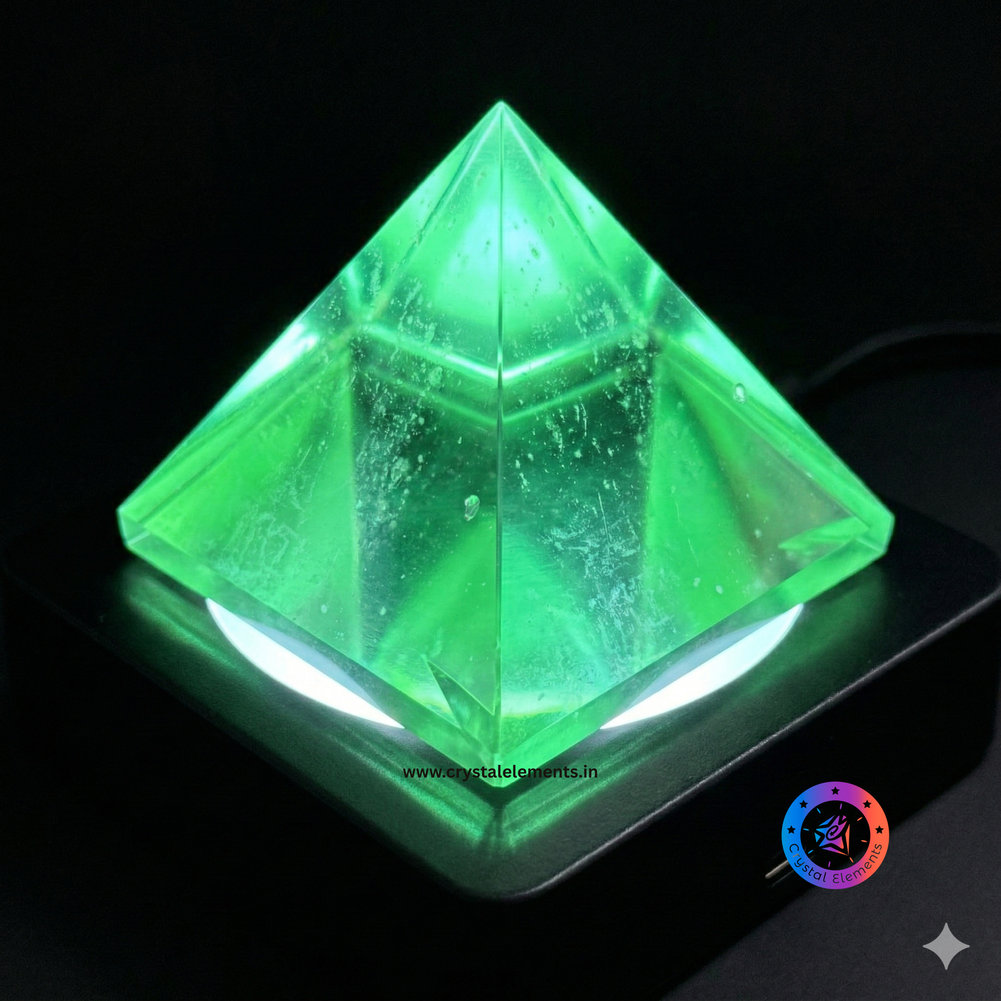 Green Obsidian Pyramid - Healing & Heart Protection Crystal - Light