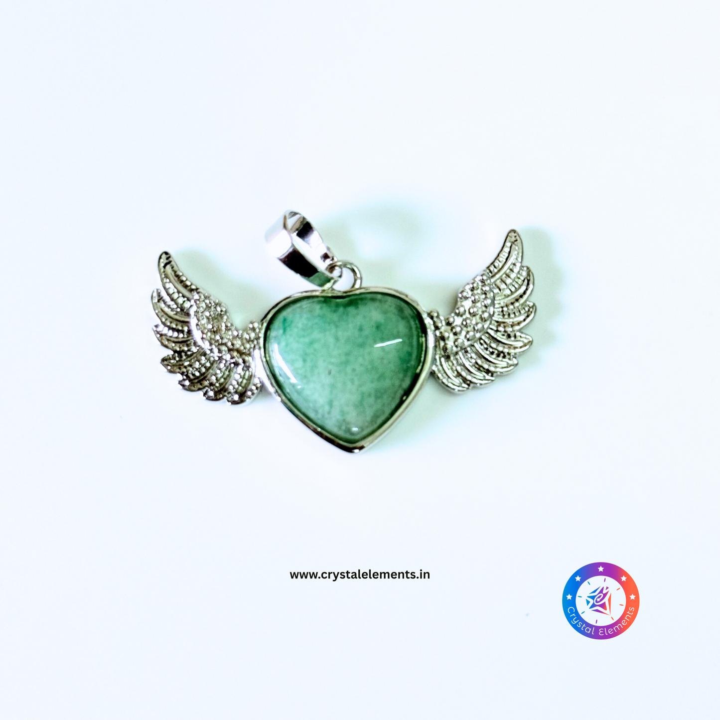 Green Aventurine Angel Wing Pendant - Heart-Healing & Hope (Style 2)