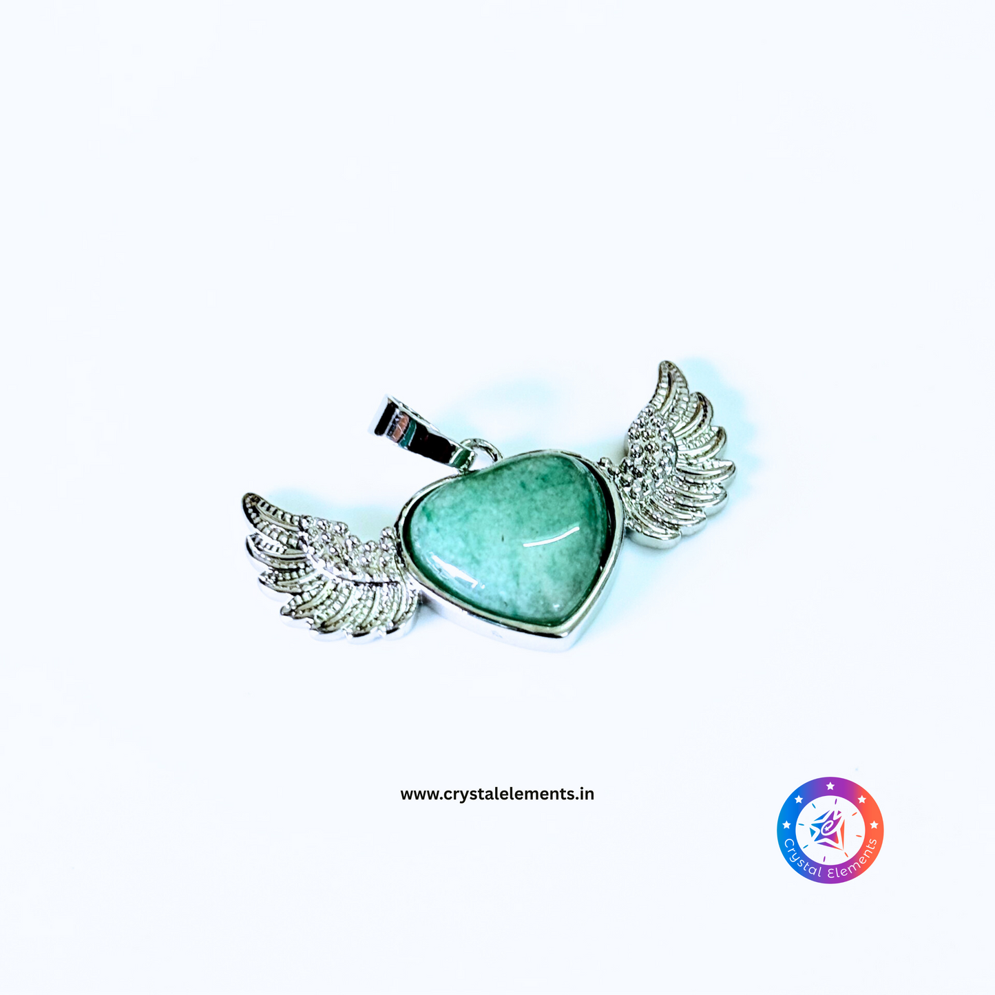 Green Aventurine Angel Wing Pendant - Heart-Healing & Hope (Style 2)