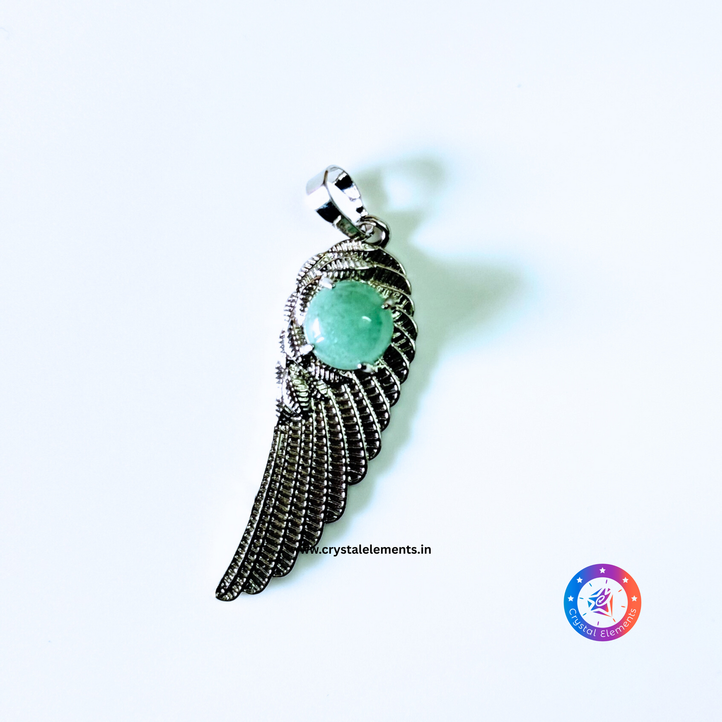 Green Aventurine Angel Wing Pendant - Heart-Healing & Hope