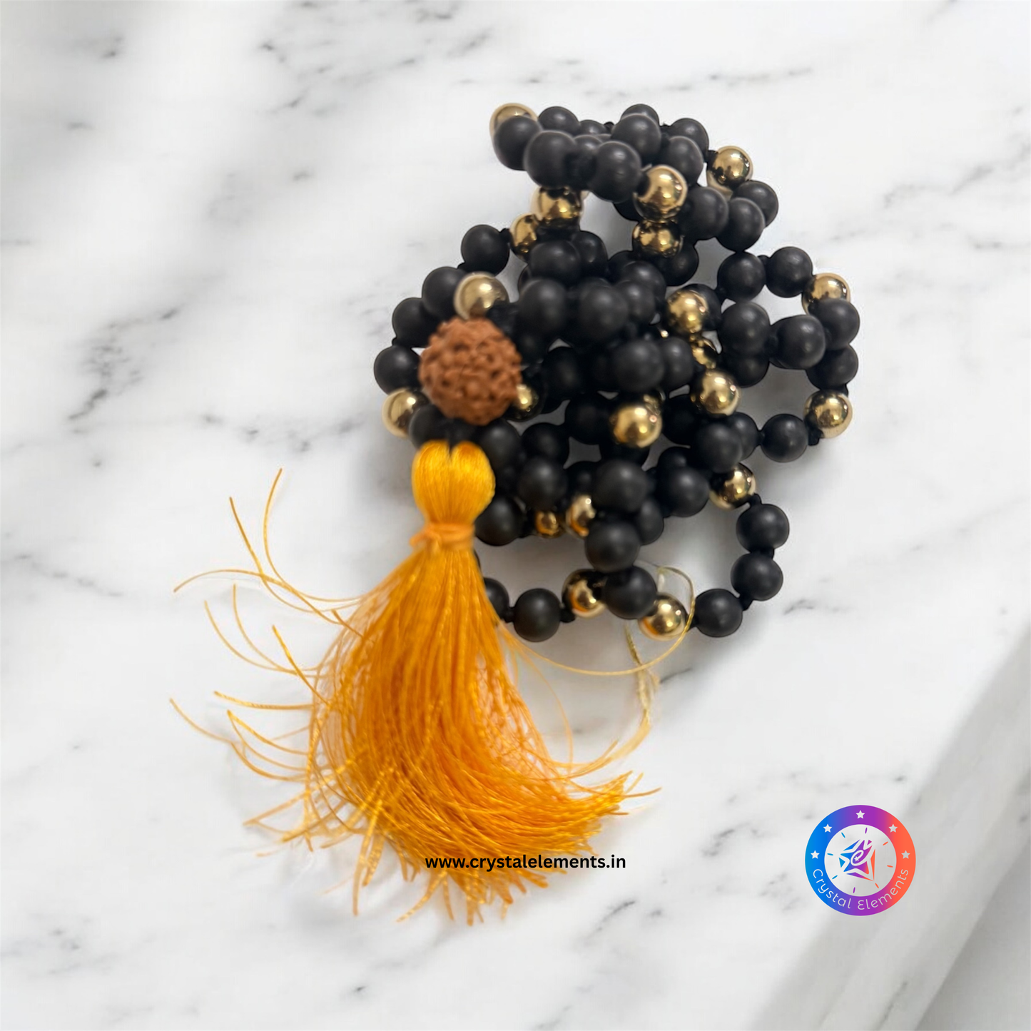 Karungali & Pyrite Japa Mala - Divine Shield