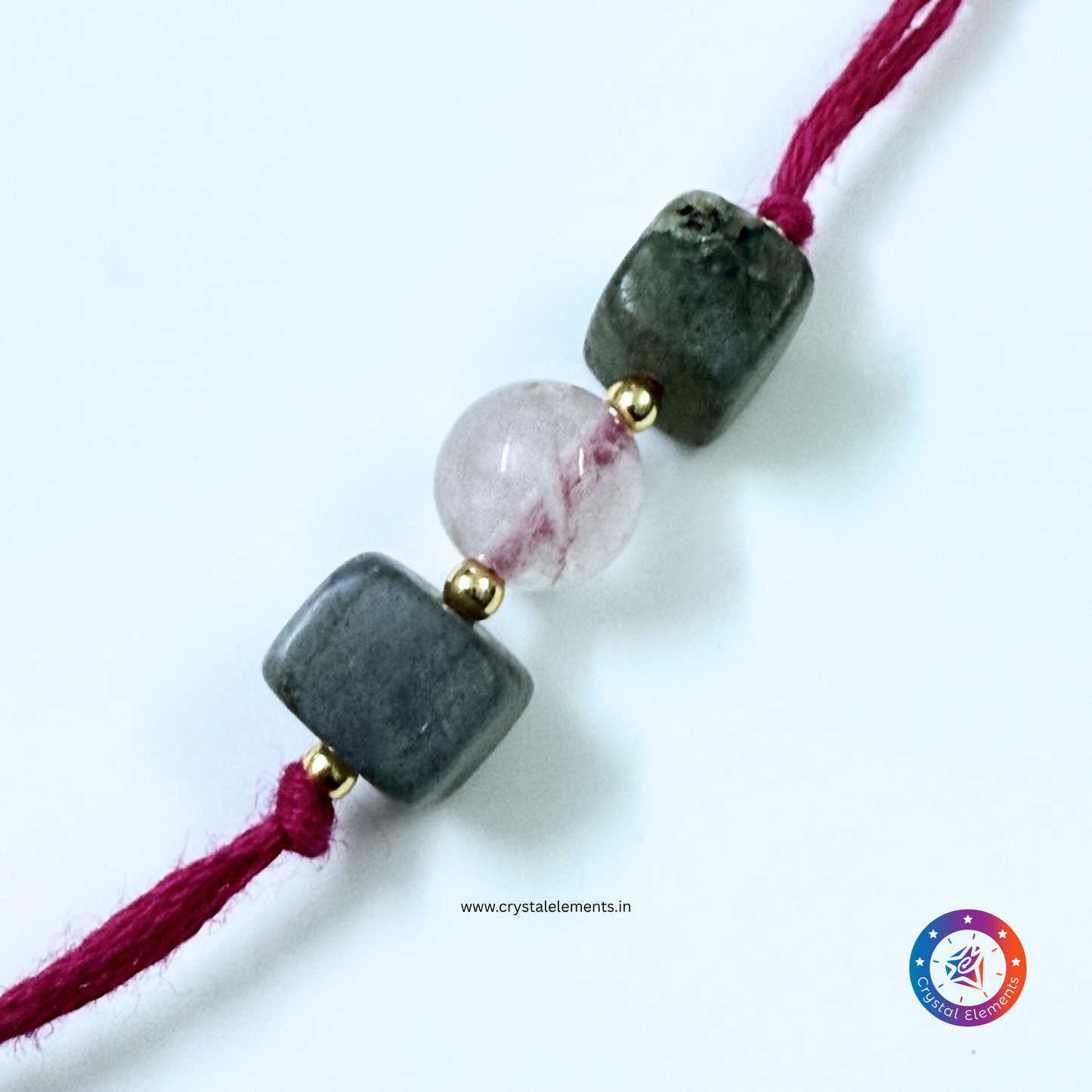 Heart Harmony & Spiritual Light Labradorite + Rose Quartz Rakhi