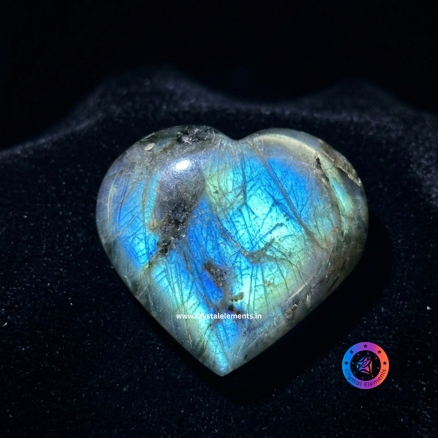 Labradorite Heart-Shaped Palm Stone - Love & Intuition Healing Stone