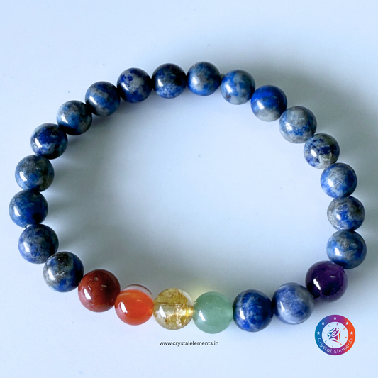 Wisdom & Energy Alignment Lapis Lazuli 7 Chakra Bracelet